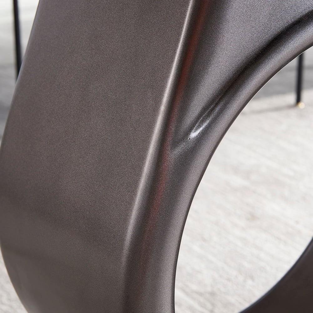 Modern Grey Round Dining Table with Lazy Susan and Faux Marble Tabletop window image