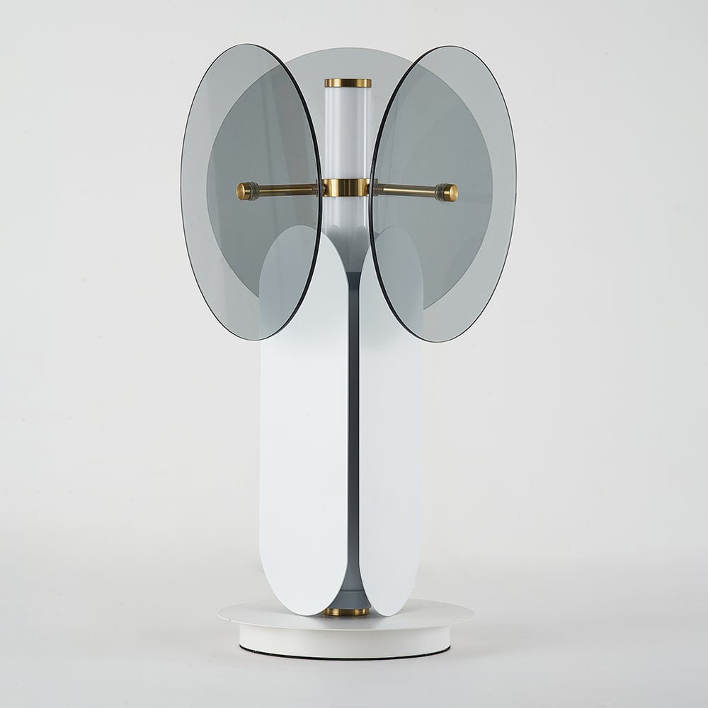 Unique White & Grey 1-Light Table Lamp with On / Off Switch window image