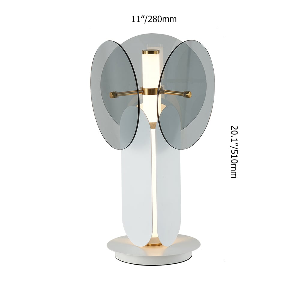 Unique White & Grey 1-Light Table Lamp with On / Off Switch weights dimensions image