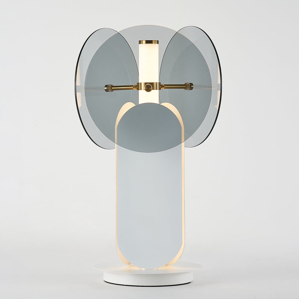 Unique White & Grey 1-Light Table Lamp with On / Off Switch window image