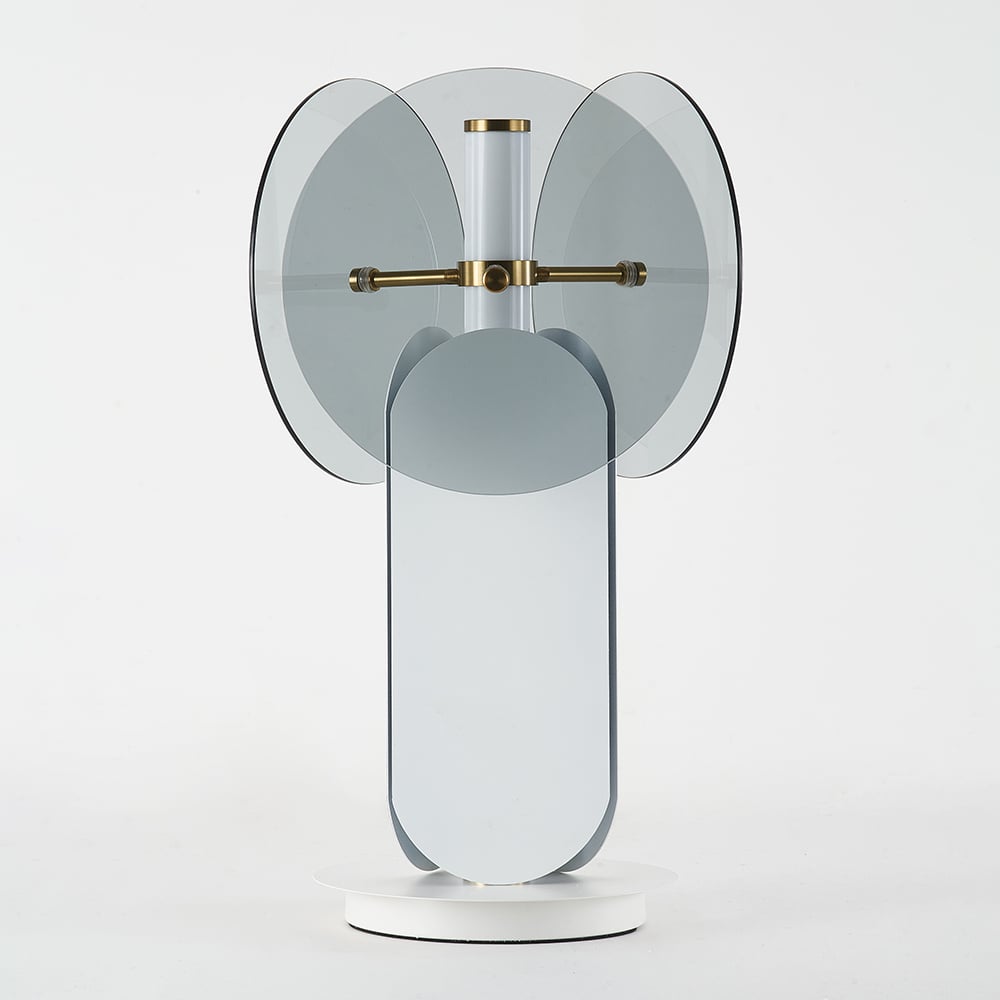 Unique White & Gray 1-Light Table Lamp with On / Off Switch window image