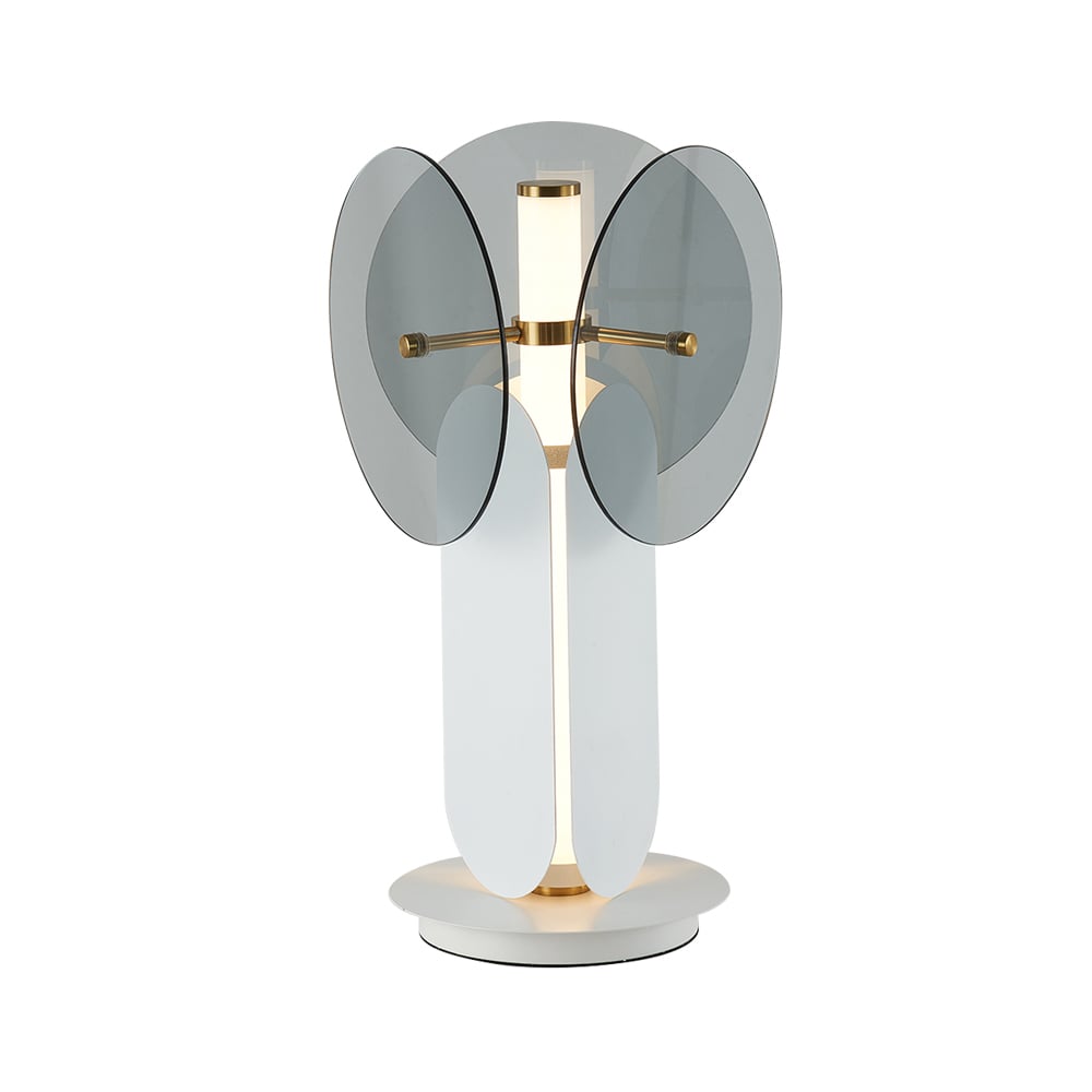 Unique White & Grey 1-Light Table Lamp with On / Off Switch window image