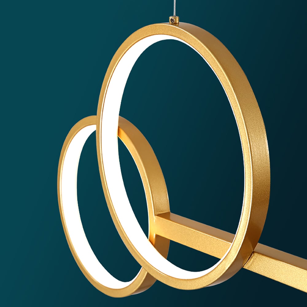 Modern Gold Linear LED Kitchen Island Light Glass Globe for Dining Room and Kitchen window image