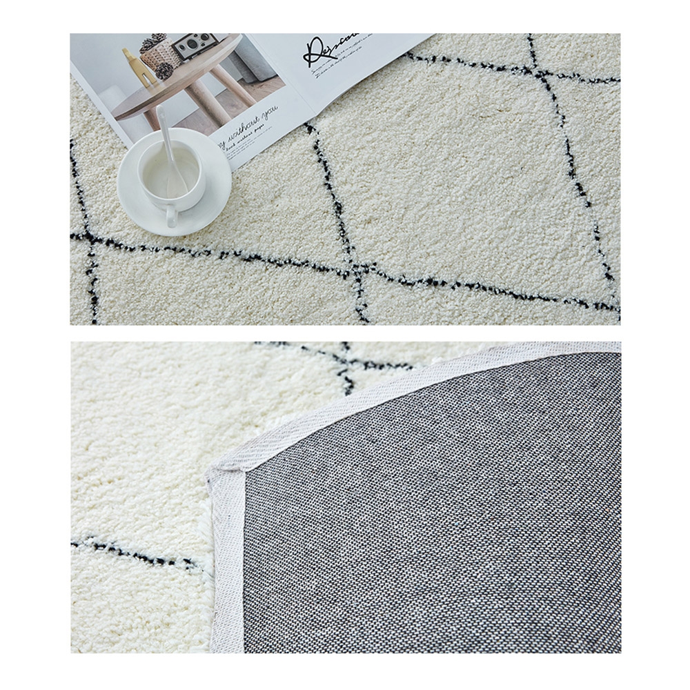 Black&White Geometirc Rug Rectangle Soft Indoor Area Rug 3'x5' window image