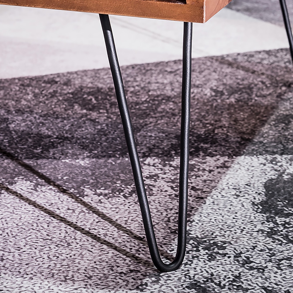 Farmhouse 31" Square Coffee Table Distressed Wood with Open storage Metal Base window image