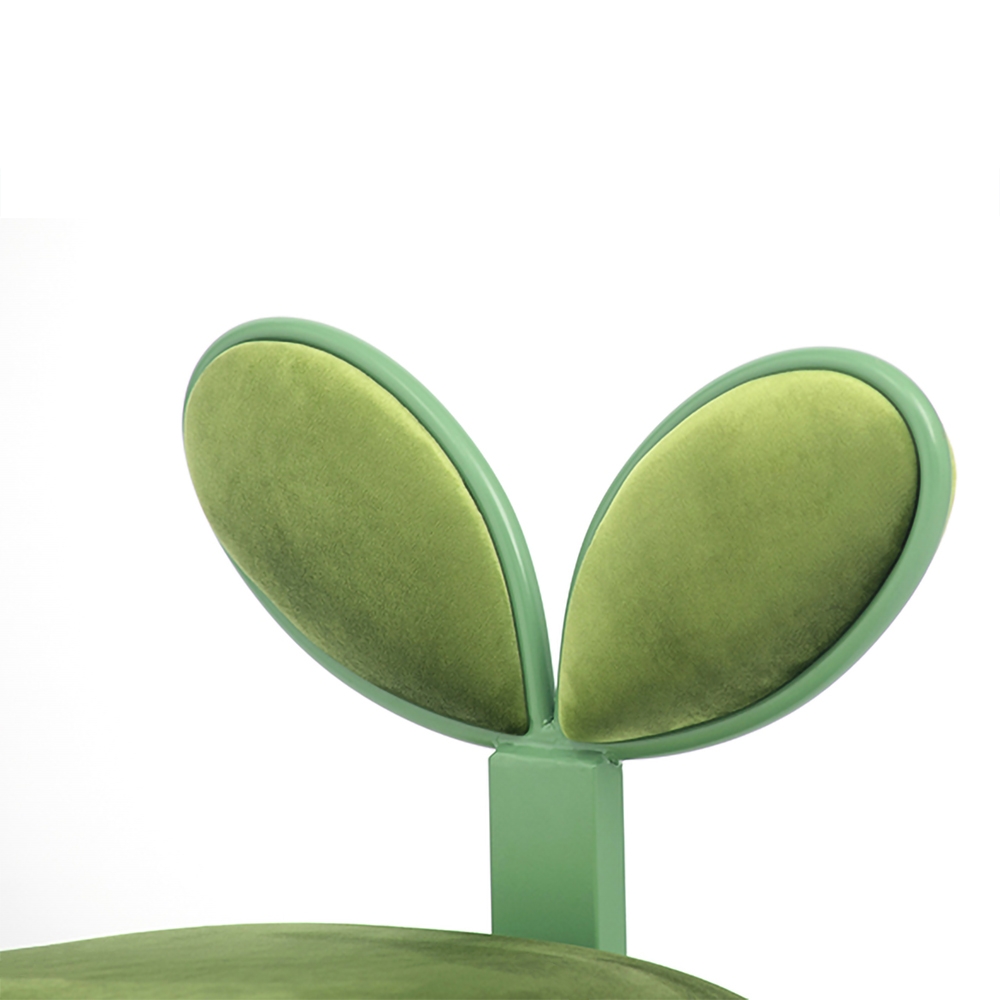 Modern Kid Chair Cute Kids Furniture with Metal Base in Green-A window image