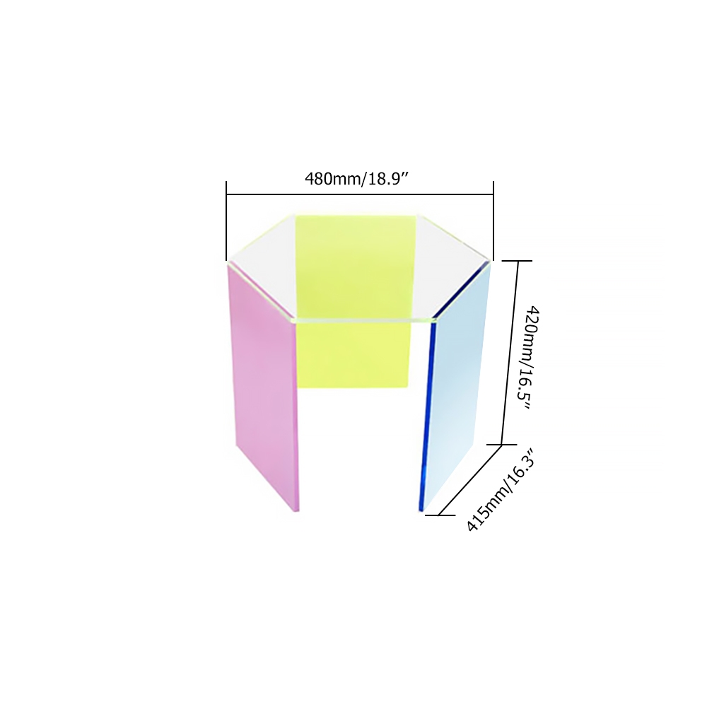 Acrylic End Table Colorful Side Table Modern Accent Table Lucite Side Table 1 Piece