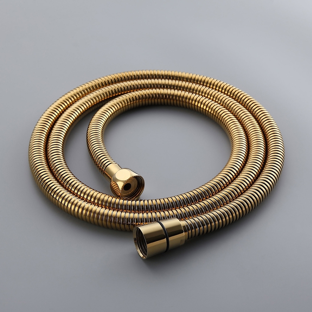 Zime Modern Gold Exposed Adjustable Shower Faucet Thermostatic Valve with 2-Function Hand Shower & Waterfall Tub Spout Shower System Solid Brass window image