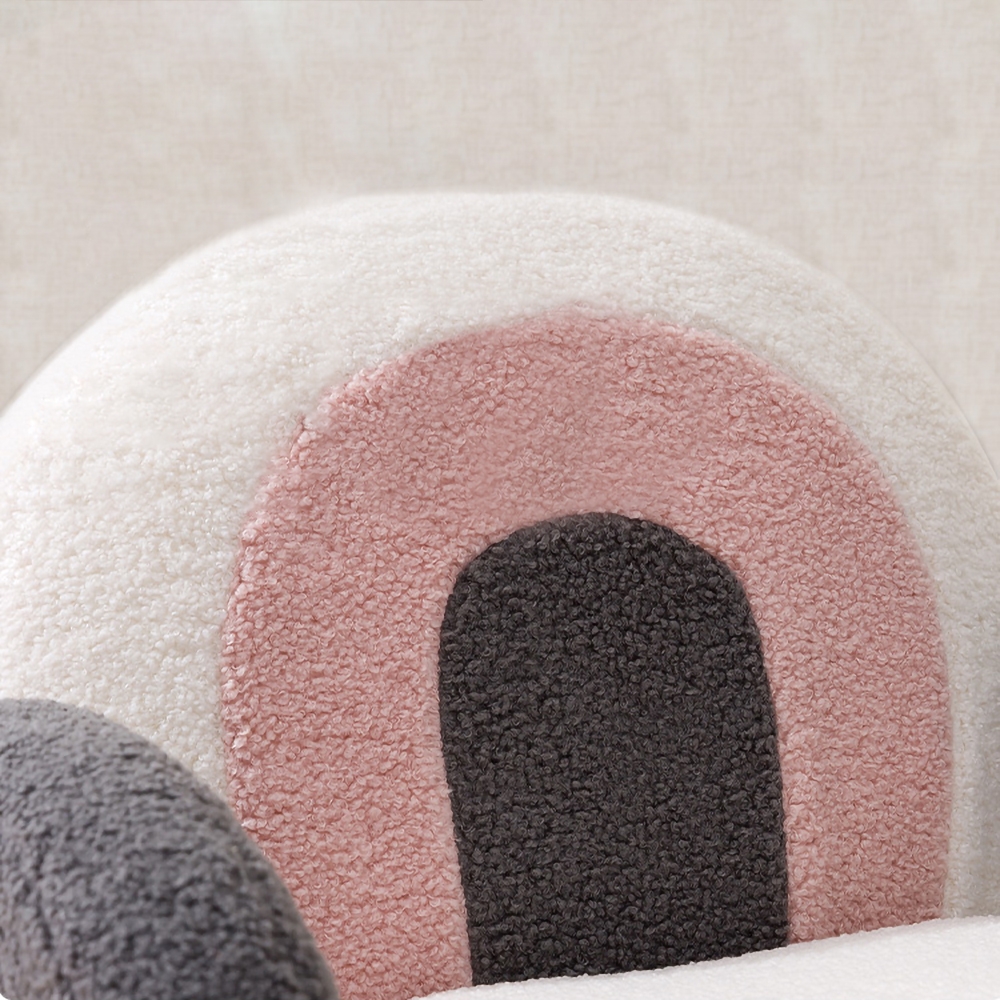 Velvet Upholstery Kids Rocking Armchair White and Gray window image