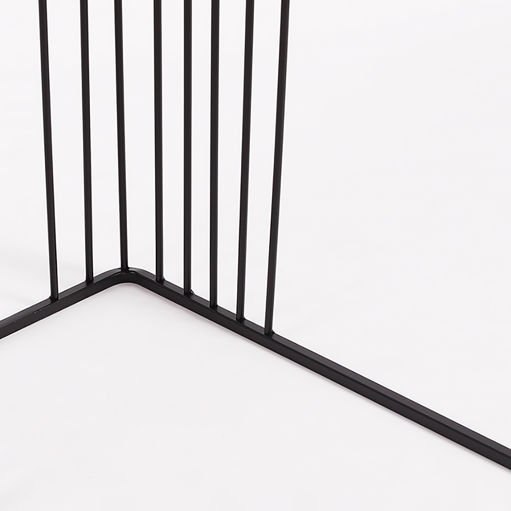 Industrial Black Side Table C-Shaped Rectangular Accent Table Metal window image