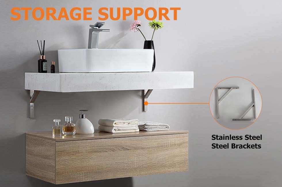 Modena 39.3" Floating Single Bathroom Vanity with Sink, Sintered Stone Top window image