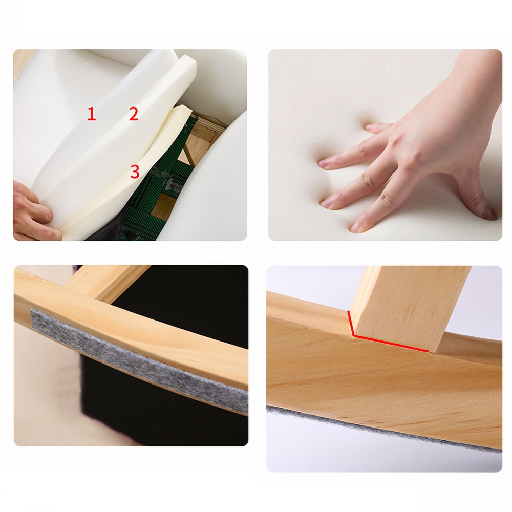 Velvet Upholstery Kids Rocking Armchair White and Gray window image