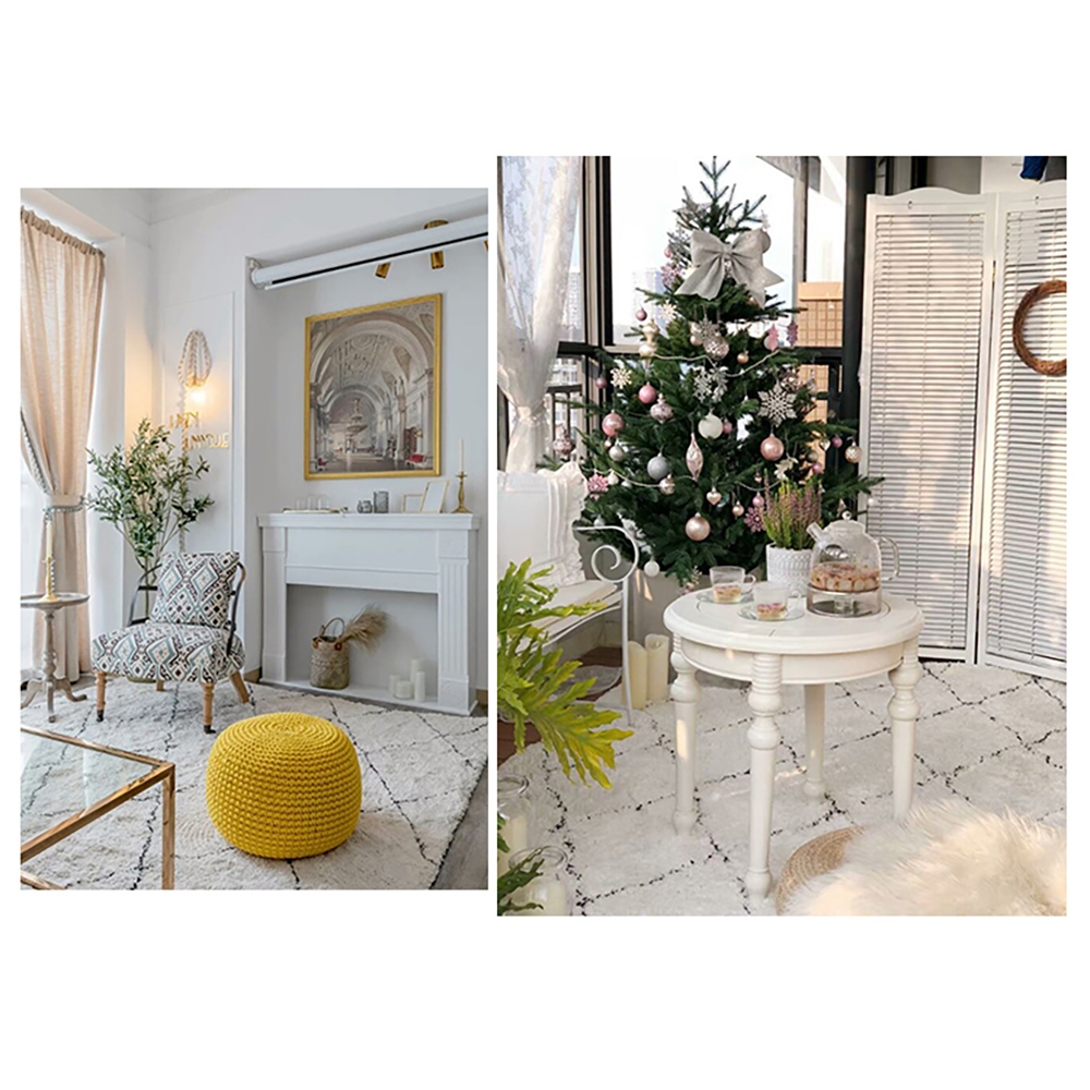 Black&White Geometirc Rug Rectangle Soft Indoor Area Rug 3'x5' window image