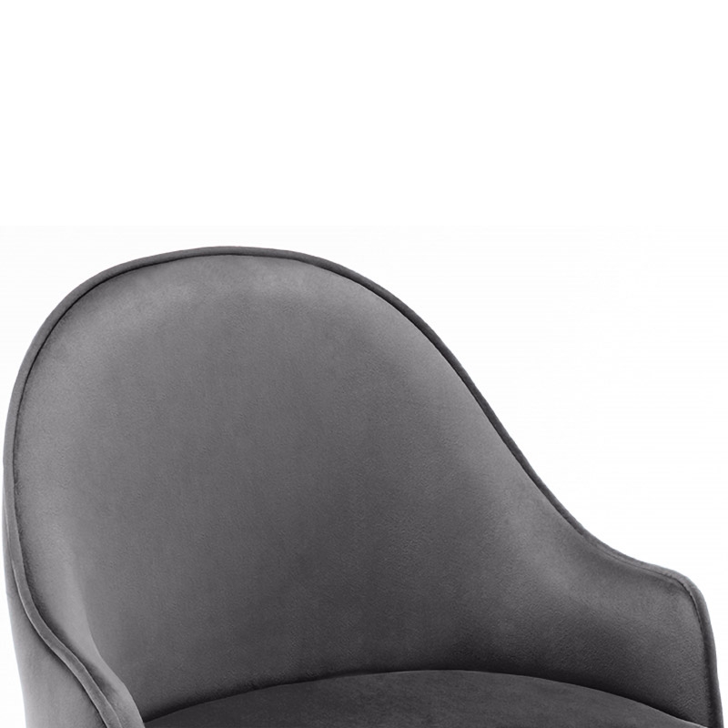 Deep Gray Velvet Counter Height Bar Stool with Footrest (Set of 2) window image