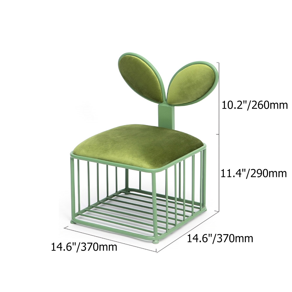 Modern Kid Chair Cute Kids Furniture with Metal Base in Green-A window image