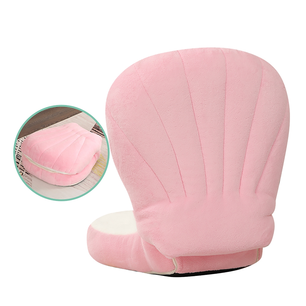 Upholstery Pink Kids Beanbag Kid Chair Shell Shape Fabric and Foam window image