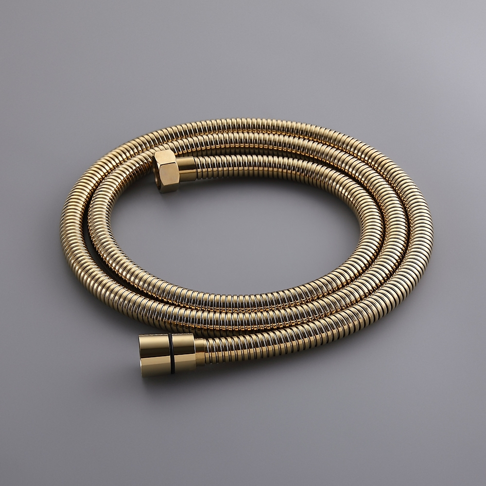 Pommeau de douche à effet pluie et mitigeur de douche à main rond et poignée croisée en laiton massif doré image de fenêtre