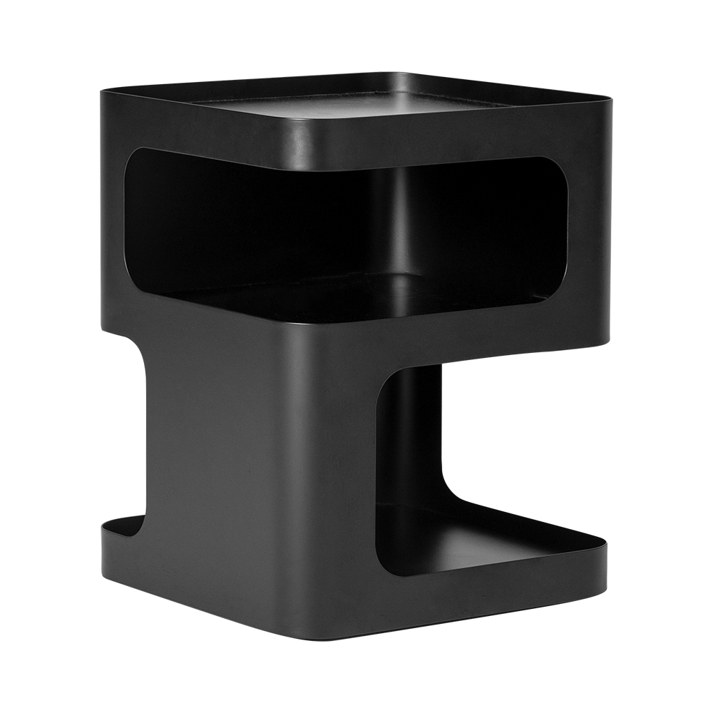 Modern Black End Table with Storage 3-Tier Hollow Side Table in Artistic Style window image