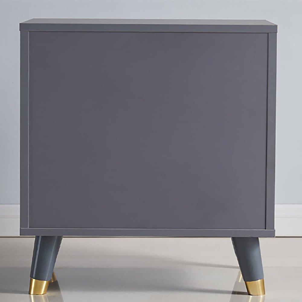 Modern Blue Nightstand with Storage Drawer Bedroom Bedside Table window image