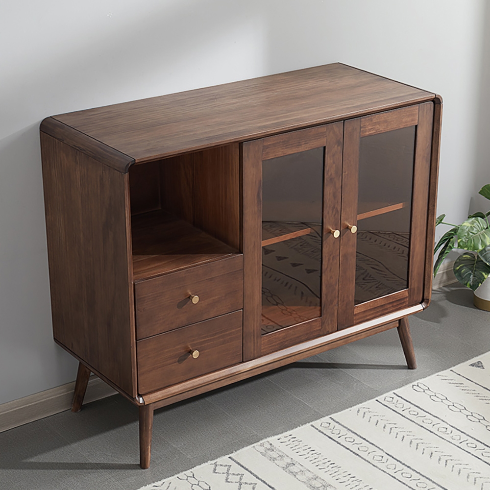 Cottage Walnut 2-Door Sideboard Buffet 956mm Sideboard Cabinet with Drawer & Door window image