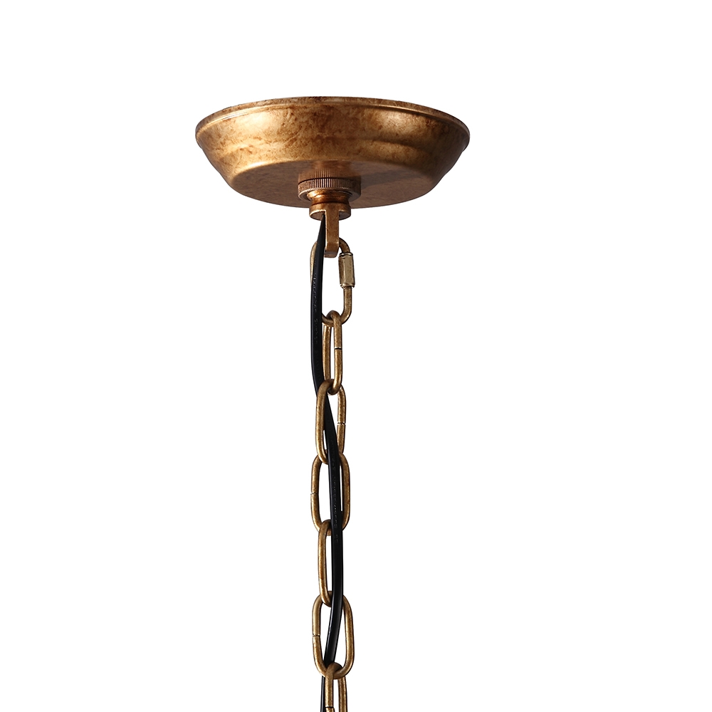 Vintage Geometric Cage Frame 4 Candle Light Kitchen Foyer Pendant Light in Brass Finish window image