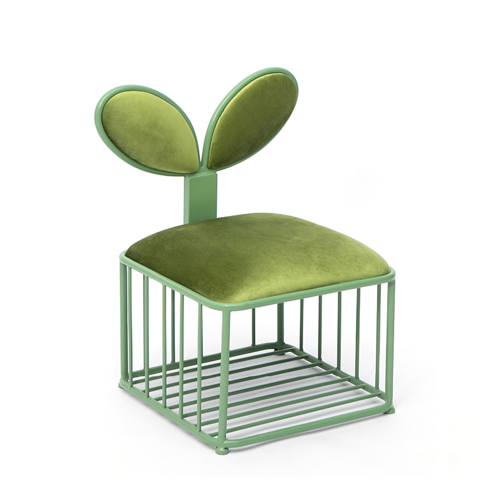 Modern Kid Chair Cute Kids Furniture with Metal Base in Green-A window image