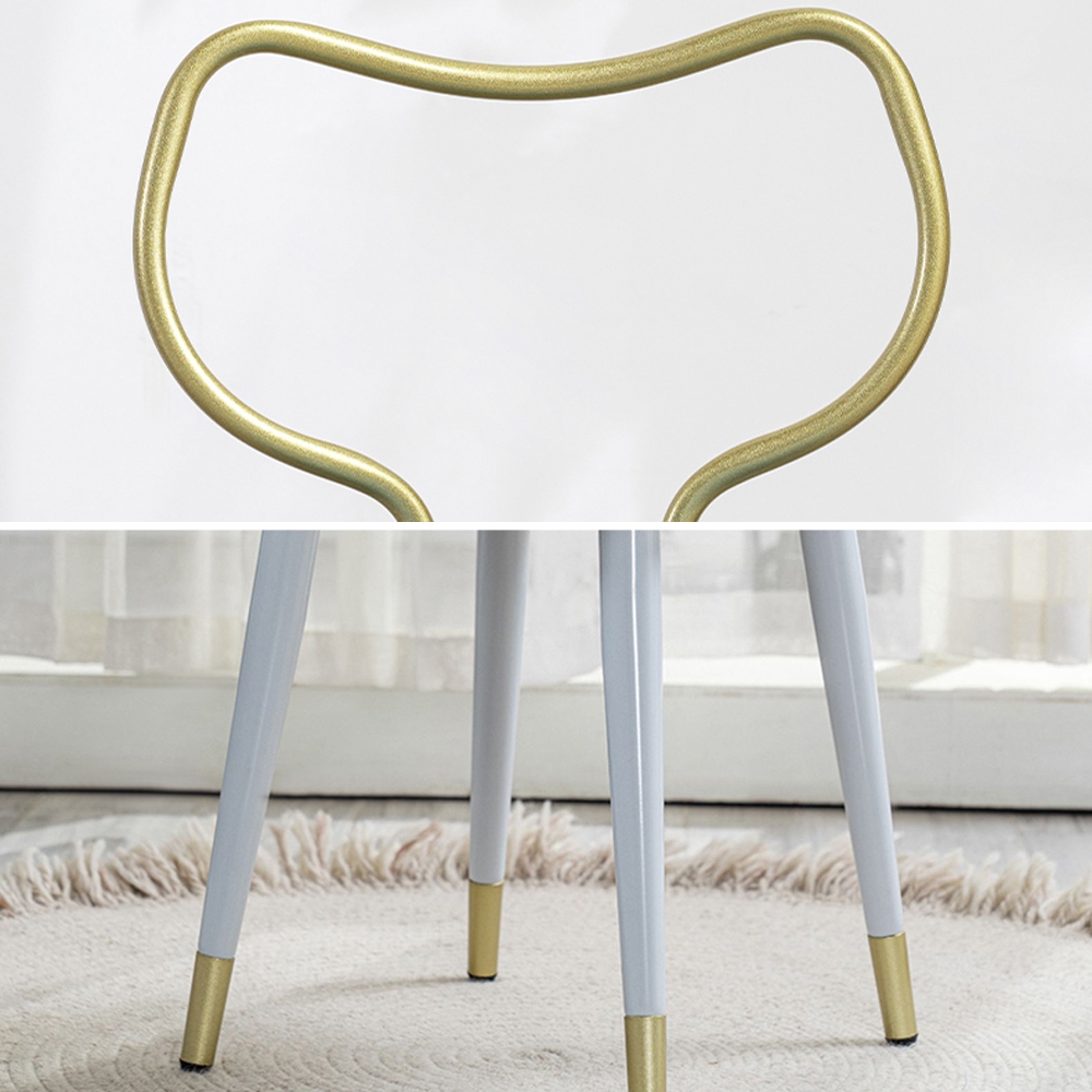 Modern Chair Cat Backrest Makeup Stool Gold Vanity Stool Creative Makeup Stool Grey window image