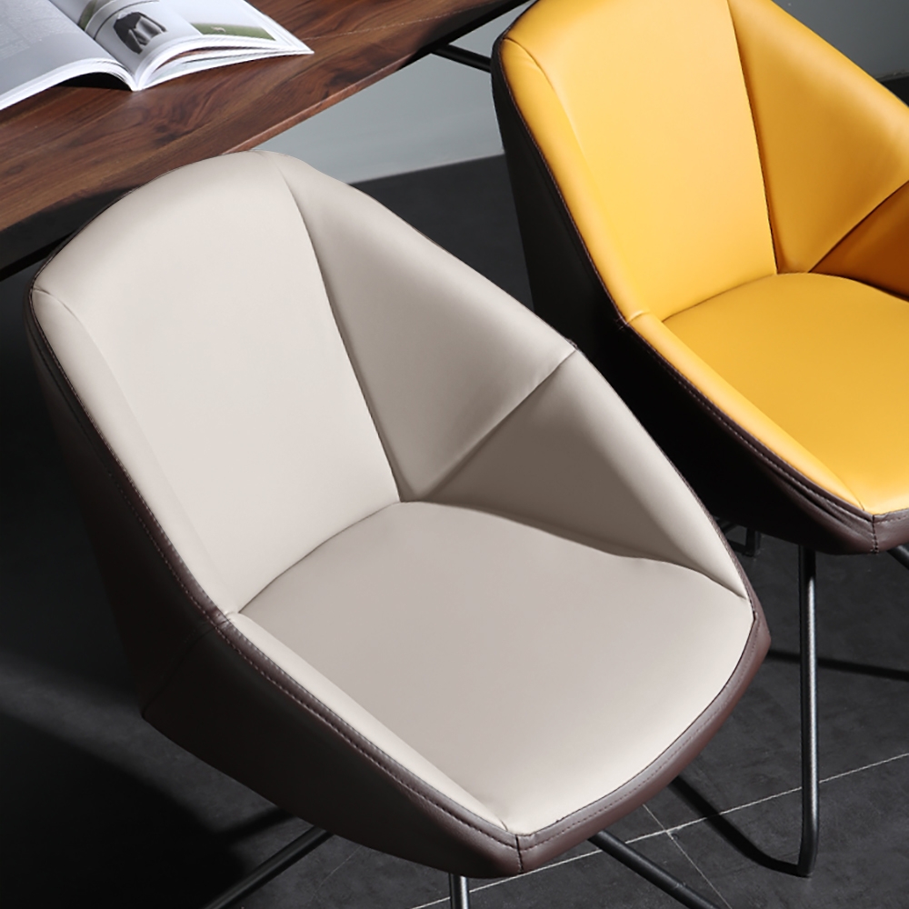 Chaise de travail en cuir PU kaki pour bureau pivotante rembourrée chaise de bureau image de fenêtre