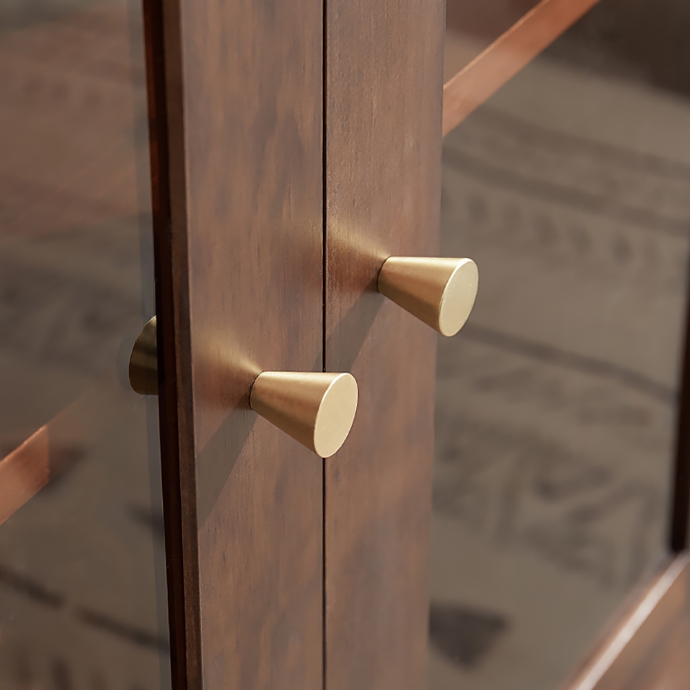 Cottage Walnut 2-Door Sideboard Buffet 956mm Sideboard Cabinet with Drawer & Door window image