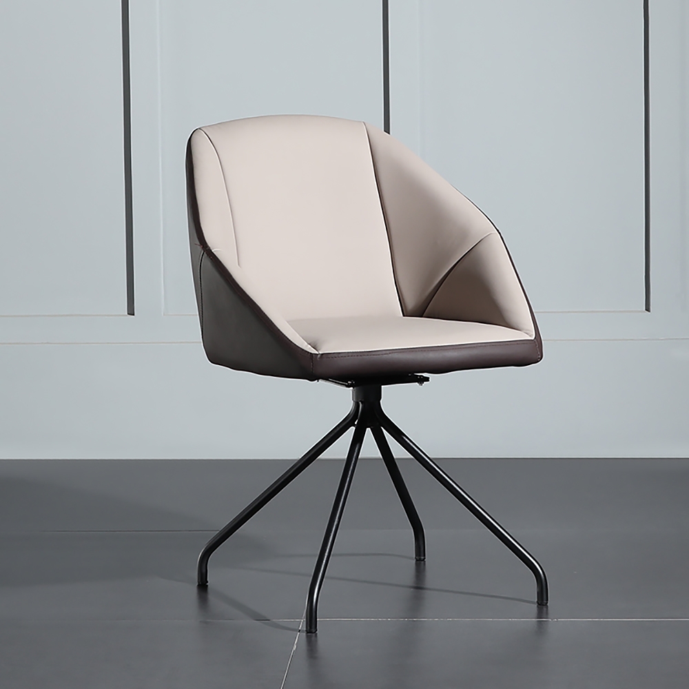 Chaise de travail en cuir PU kaki pour bureau pivotante rembourrée chaise de bureau image de fenêtre