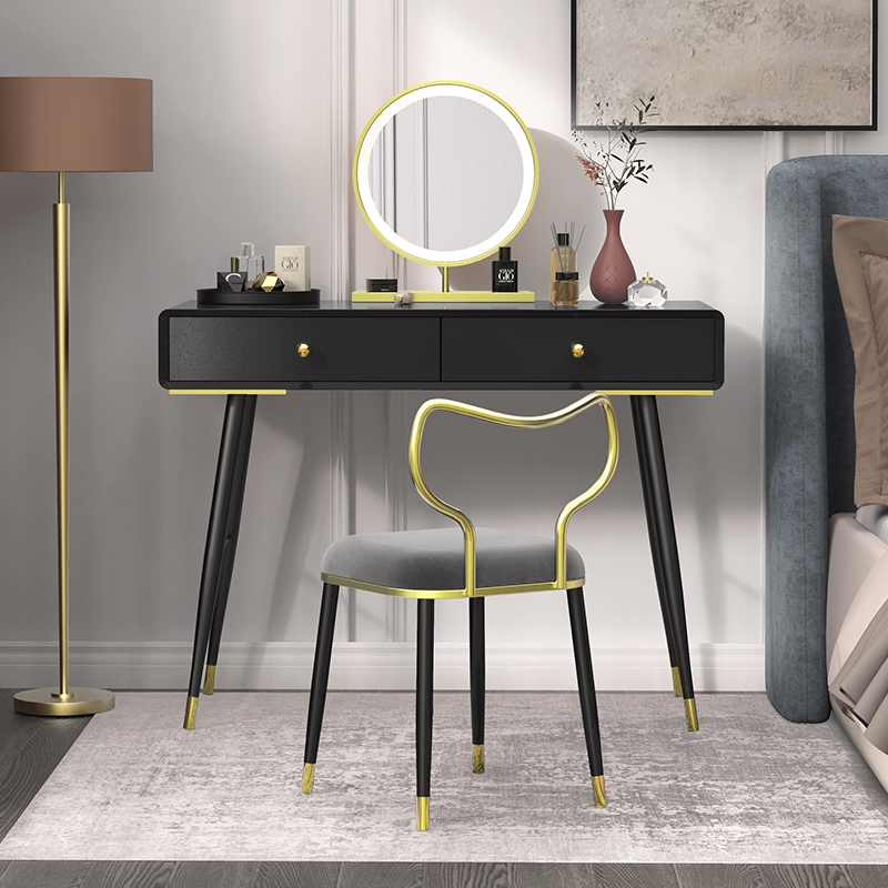 Modern Chair Cat Backrest Makeup Stool Gold Vanity Stool Creative Makeup Stool Grey window image