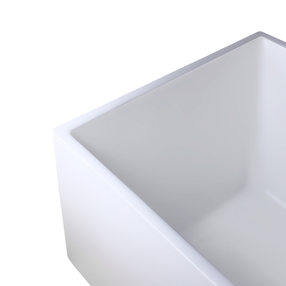 Baignoire autoportante rectangulaire en acrylique blanc 1700 mm avec trop-plein linéaire chromé image de fenêtre