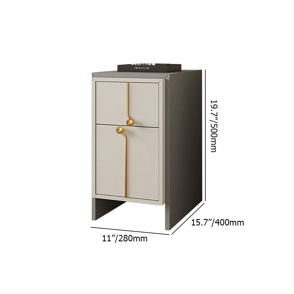 Post-modern Bedside Table with 2 Drawers Nightstand weights dimensions image