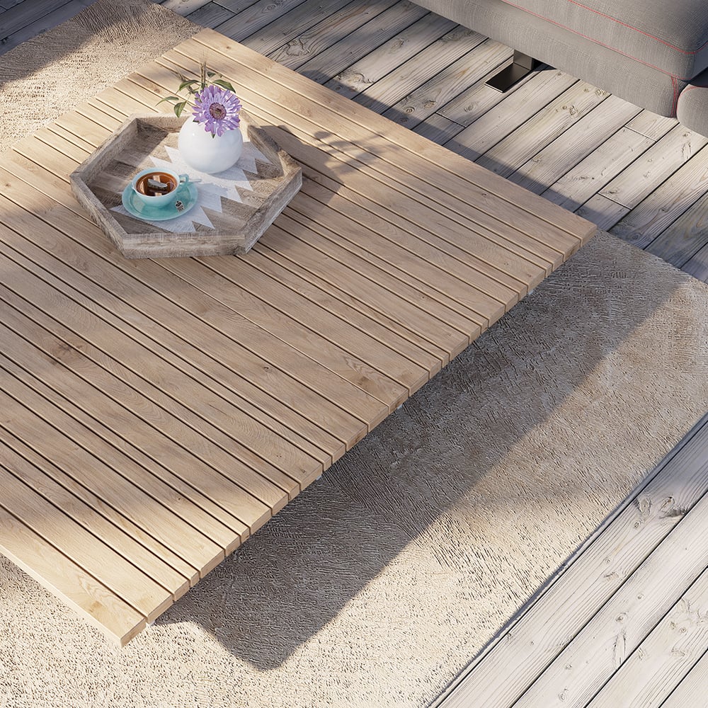 Rectangle Teak Wood Outdoor Coffee Table Patio Table window image