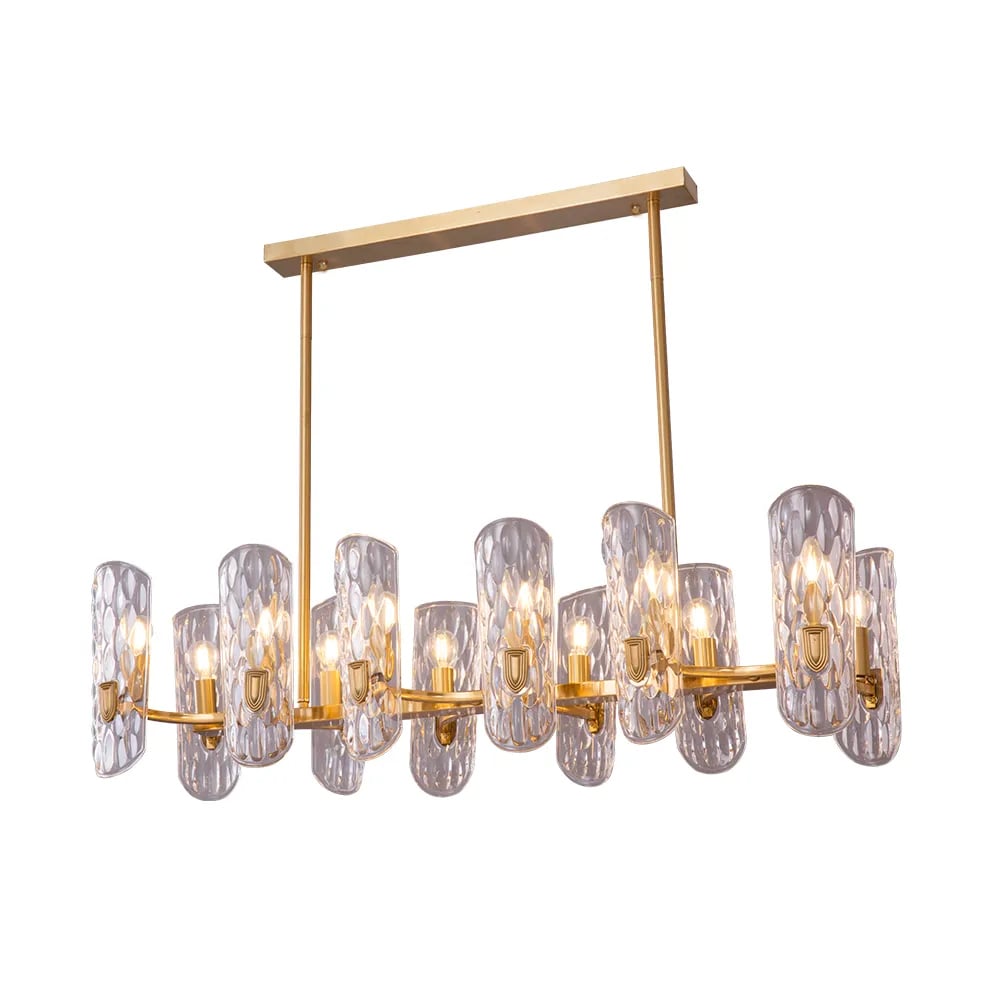 Illuminaire de cuisine postmoderne avec abat-jour en verre ondulé image de fenêtre