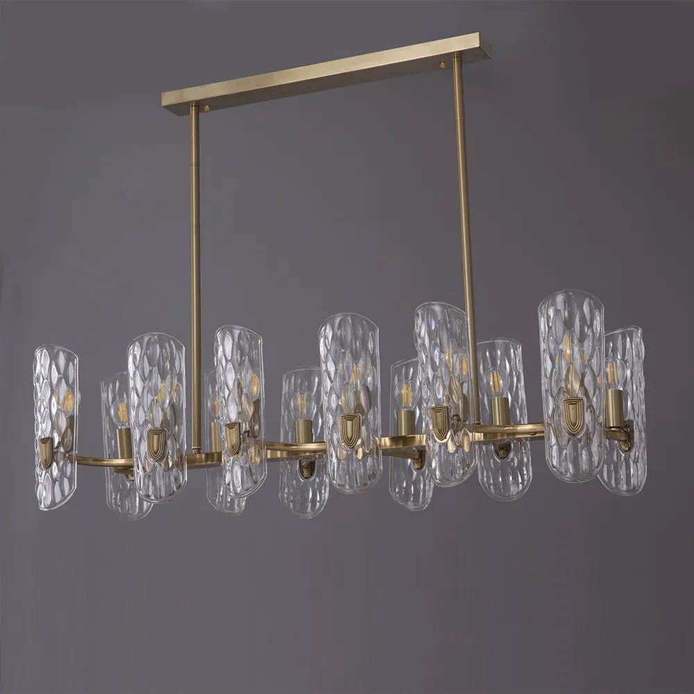 Illuminaire de cuisine postmoderne avec abat-jour en verre ondulé image de fenêtre