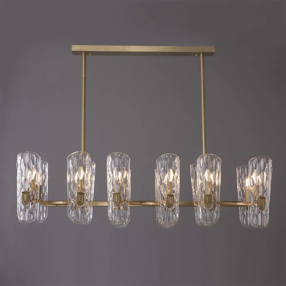 Illuminaire de cuisine postmoderne avec abat-jour en verre ondulé image de fenêtre