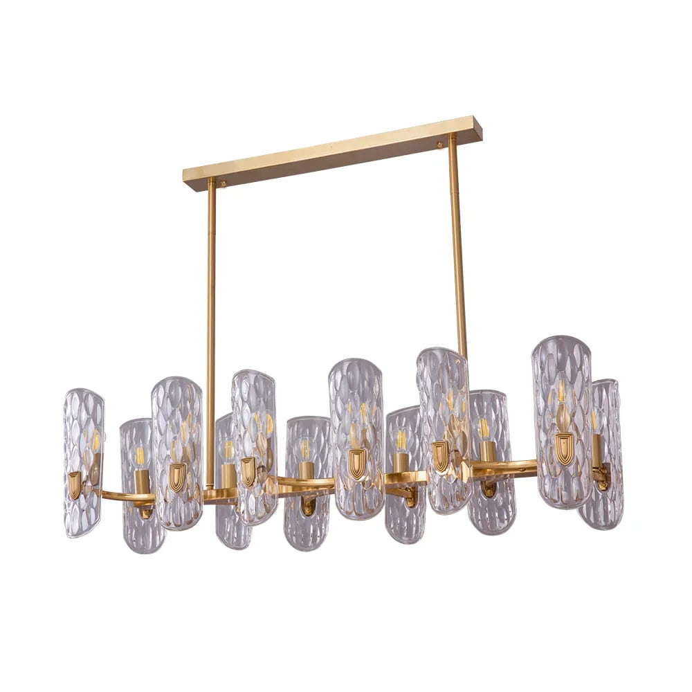 Illuminaire de cuisine postmoderne avec abat-jour en verre ondulé image de fenêtre