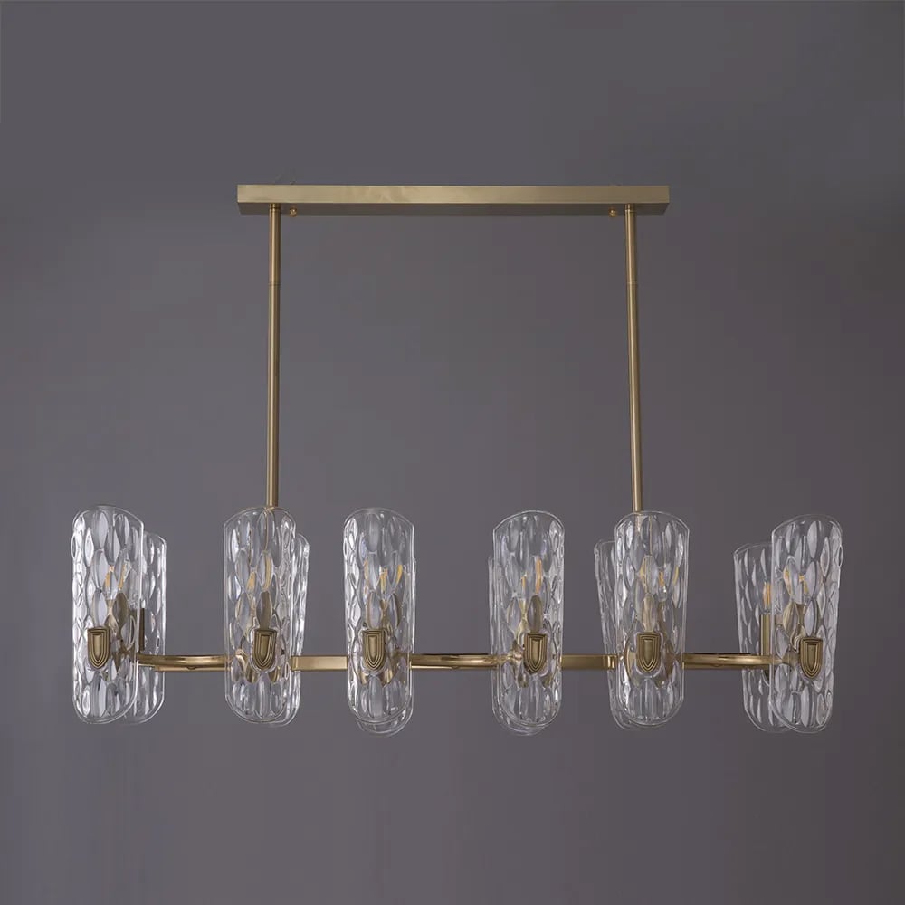 Illuminaire de cuisine postmoderne avec abat-jour en verre ondulé image de fenêtre