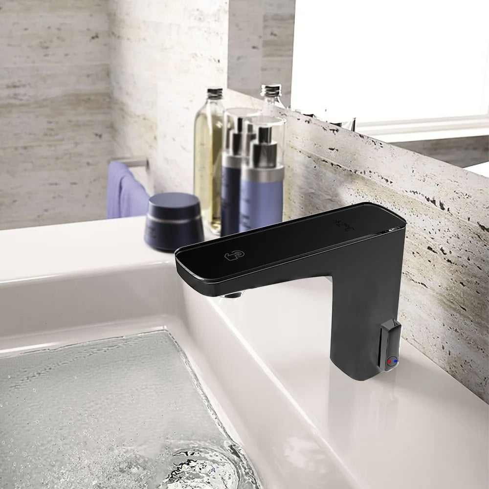 Monobloc Electronic Bathroom Basin Tap with Water Temperature Display window image
