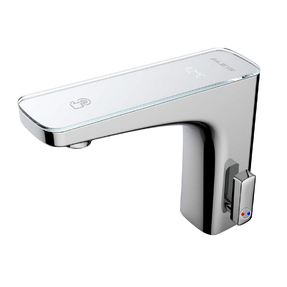 Single Hole Electronic Bathroom Sink Faucet with Water Temperature Display window image