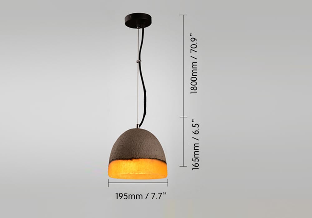 Loomier Mini 1-Light Pendant Light Concrete Light Shade weights dimensions image