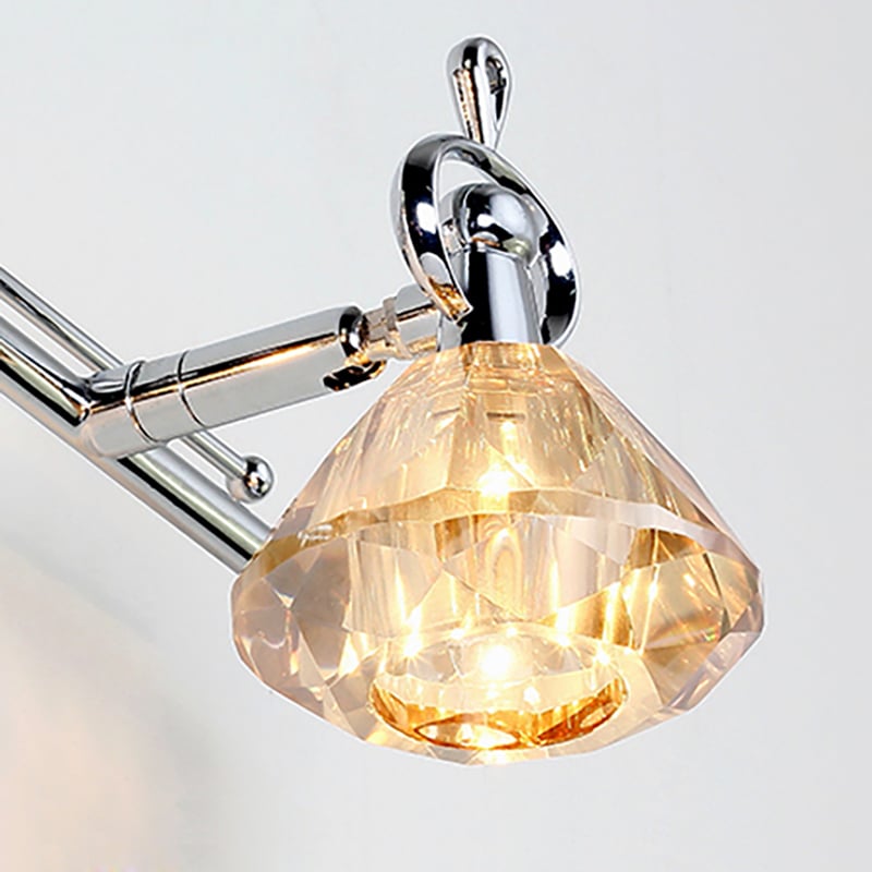 Onifer 4-Light Golden Clear Crystal Bath Vanity Light in Silver window image