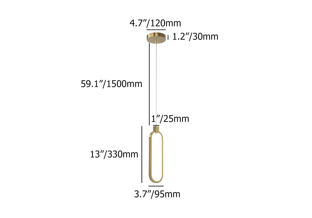 Lámpara colgante de latón con luz colgante de geometría de 1 luz en oro pesos dimensiones imagen