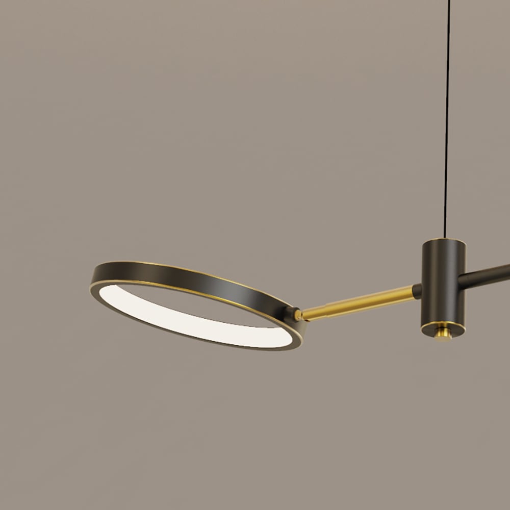 Modern Linear Kitchen Island Light Black & Gold with Rotating LED Light window image