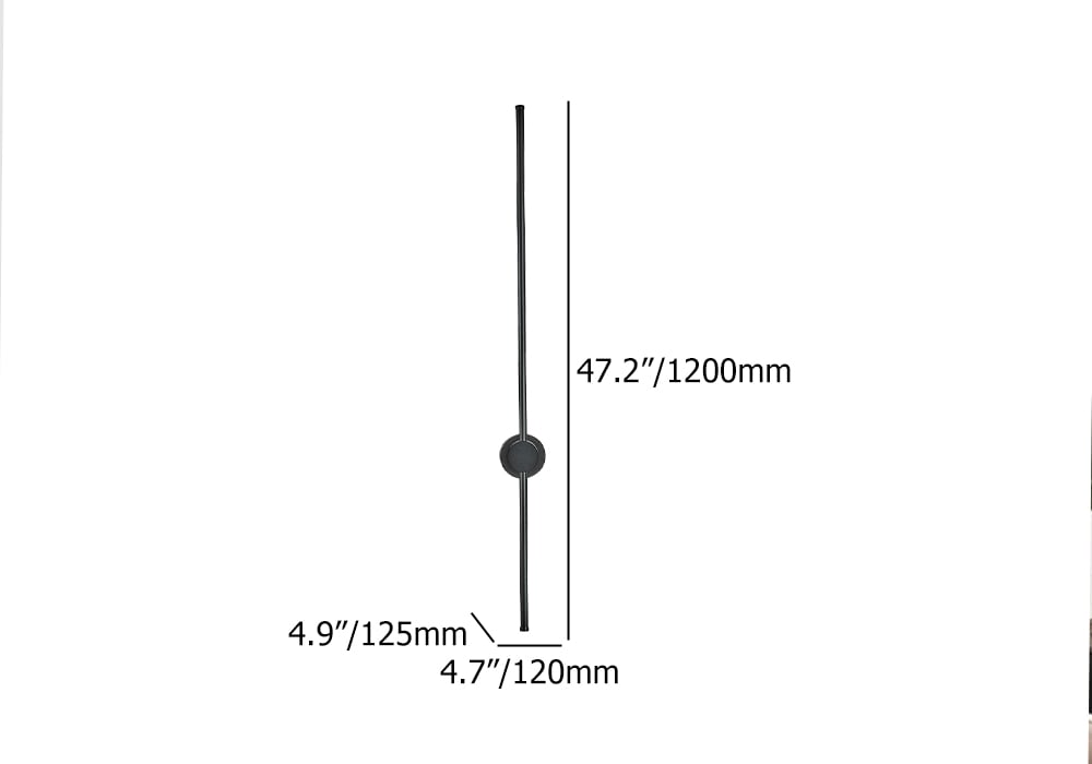 Applique murale en métal noir en forme de bande LED Poids, dimensions, image