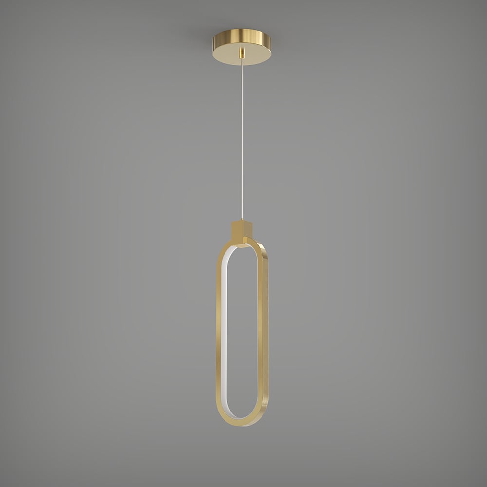 Lámpara colgante de latón con luz colgante de geometría de 1 luz en oro Imagen de ventana