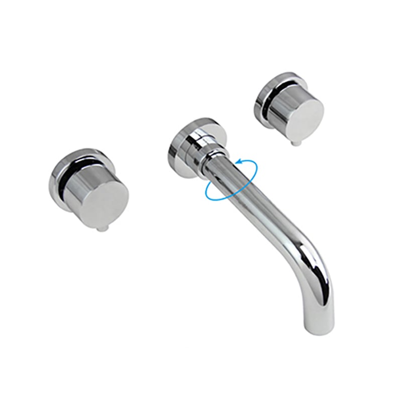 Stev Double Round Handle Wall Mount Sink Faucet window image