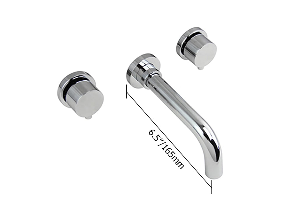 Stev Double Round Handle Wall Mount Sink Faucet weights dimensions image