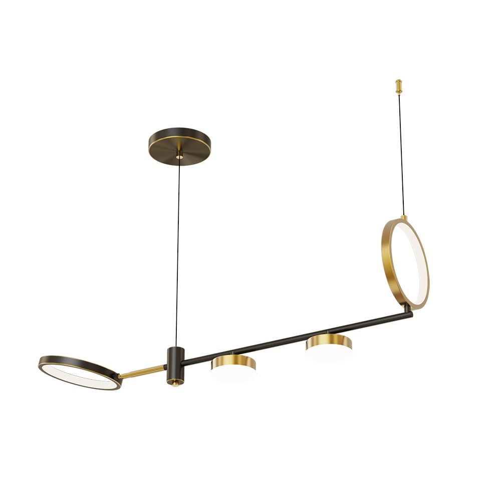 Modern Linear Kitchen Island Light Black & Gold with Rotating LED Light window image